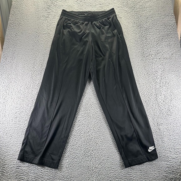 Vintage Nike Sweatpants Men M Black Polyester Baggy Sport Basketball Performance